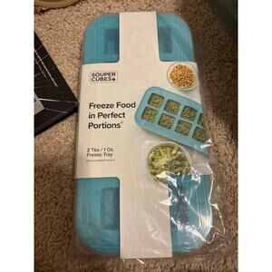 New Souper Cubes 2tbs. 1oz freezing tray portion baby food freezer aqua